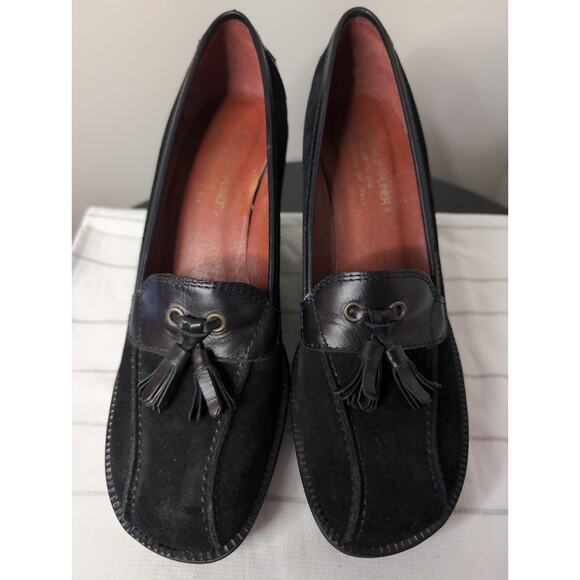 Vintage Donald J Pliner Italy chunky preppy wedge heel shoes 7.5 - Picture 2 of 11